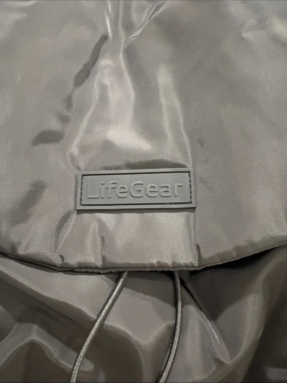 LIFEGEAR Black Nylon Backpack with Orange Accent